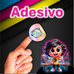 Adesivo em Vinil Vinil Adesivo Branco Brilho 120g 5x5cm 4x0  Meio Corte Circular 