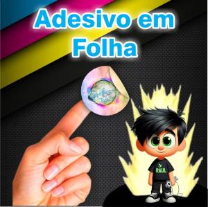 Adesivo em Folha Couché Couché Brilho 80g 3x3cm 4x0  Meio Corte Circular 