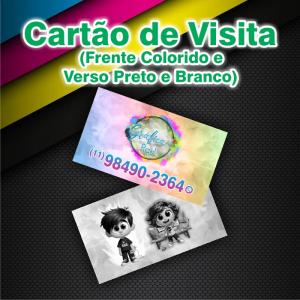 Cartão de visita Couchê Brilho 250g / 300g 9x5cm 4x1 Verniz Total Brilho Corte Reto 