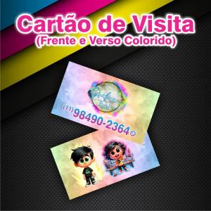 Cartão de visita Couchê Brilho 250g / 300g 9x5cm 4x4 Verniz Total Brilho Corte Reto 