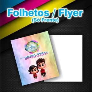 Flyers / Folhetos Couchê 90g 20x28cm 4x0 Sem verniz Corte Reto 